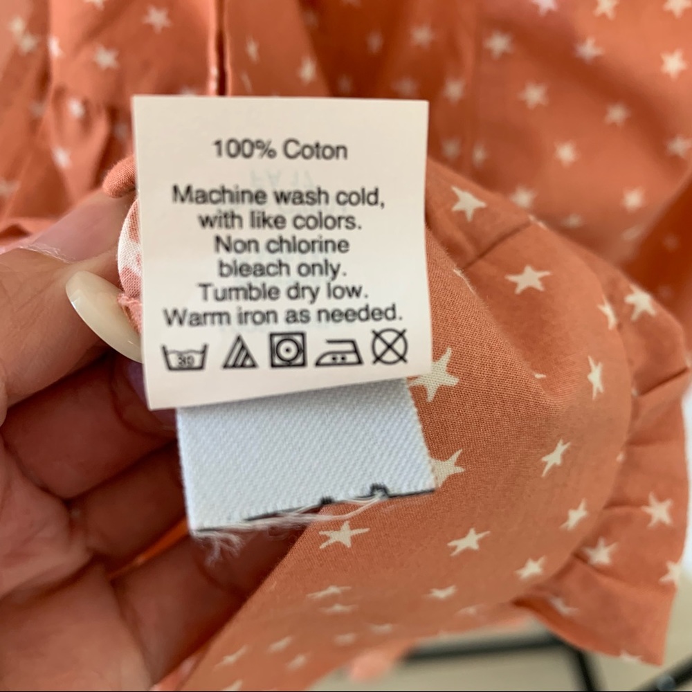 Madewell Wrap Top in Star Scatter Print Coral Cropped Top | XXS - Picture 11 of 12